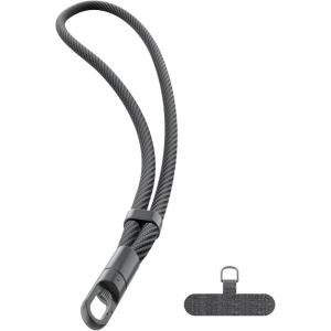 takyu Phone Lanyard, Phone Wrist Strap Chain, Wristlet Keychain Charms Strap for Case Keys Women Men Compatible with iPhone(Black-gray)