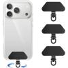 takyu 3 Pack Phone Tether Tab Rotatable 360°, Metal Phone Lanyard Patch(Charcoal*3)