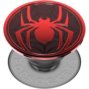 PopSockets Phone Grip for MagSafe with Kickstand, Magnetic Stand, Swappable Top, Secure Hold for iPhone MagSafe Cases, Phone & Tablet Grip, Spiderman – Enamel Miles Morales Suit(Miles Morales)
