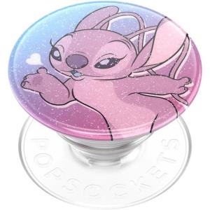PopSockets Phone Grip for MagSafe with Kickstand, Magnetic Stand, Swappable Top, Secure Hold for iPhone MagSafe Cases, Phone & Tablet Grip, Disney – PopOut Dreamy Stitch(Angel Kisses)