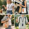 takyu Crossbody Phone Strap with Wallet (Black) and 3 Pack Metal Phone Tether Tab (Silver)