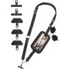 takyu Crossbody Phone Strap with Wallet (Black) and 3 Pack Metal Phone Tether Tab (Black)