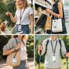 takyu Crossbody Phone Strap with Wallet (Black) and 3 Pack Metal Phone Tether Tab (Black)