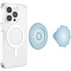 PopSockets Phone Grip for MagSafe with Kickstand, Magnetic Stand, Swappable Top, Secure Hold for iPhone MagSafe Cases, Phone & Tablet Grip – Molded Flower Blue Sigh