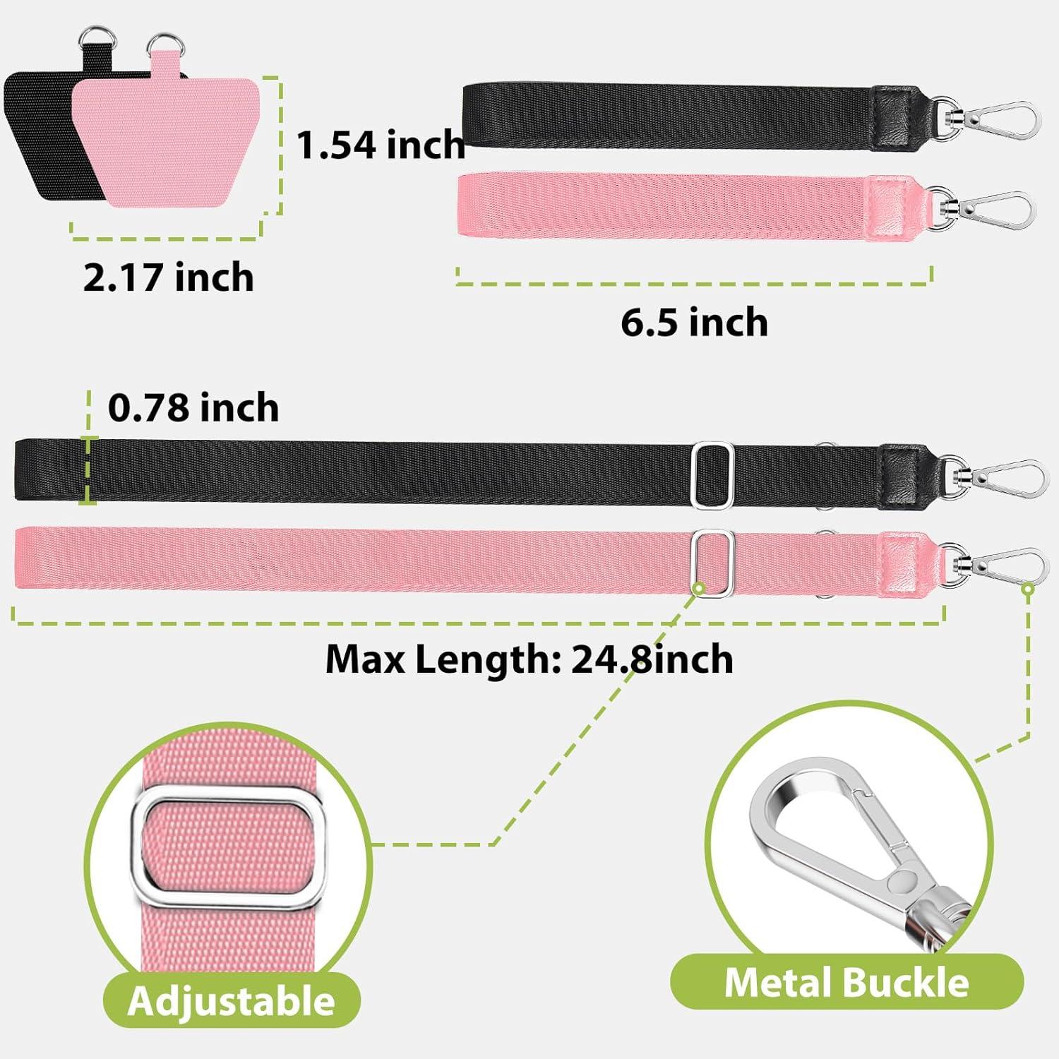 imagetakyu 2 Pack Adjustable Cell Phone Lanyard Crossbody Neck Strap amp 2 Pack Phone Wrist Strap with 2 Pcs Tether Tabs Compatible for iPhone Android Smartphones