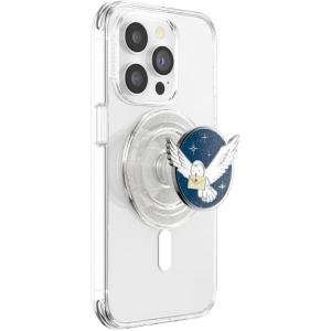 PopSockets Phone Grip for MagSafe with Kickstand, Magnetic Stand, Swappable Top, Secure Hold for iPhone MagSafe Cases, Phone & Tablet Grip, Harry Potter – Dich Diam Master of Death(Enamel Hedwig)