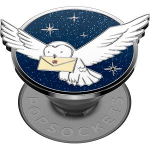 PopSockets Phone Grip for MagSafe with Kickstand, Magnetic Stand, Swappable Top, Secure Hold for iPhone MagSafe Cases, Phone & Tablet Grip, Harry Potter – Dich Diam Master of Death(Hedwig)