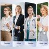takyu Scrunchie Lanyard for Id Badges, Neck and Wrist Teacher Lanyard with Id Holder, Stretchy Lanyards for Women Keys Keychain Cruise Ship Cards，Pink(Beige)