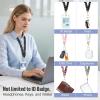 takyu Scrunchie Lanyard for Id Badges, Neck and Wrist Teacher Lanyard with Id Holder, Stretchy Lanyards for Women Keys Keychain Cruise Ship Cards，Pink(Black)