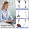 takyu Scrunchie Lanyard for Id Badges, Neck and Wrist Teacher Lanyard with Id Holder, Stretchy Lanyards for Women Keys Keychain Cruise Ship Cards，Pink(Light Purple)