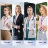 takyu Scrunchie Lanyard for Id Badges, Neck and Wrist Teacher Lanyard with Id Holder, Stretchy Lanyards for Women Keys Keychain Cruise Ship Cards，Pink(Purple)