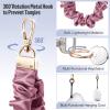 takyu Scrunchie Lanyard for Id Badges, Neck and Wrist Teacher Lanyard with Id Holder, Stretchy Lanyards for Women Keys Keychain Cruise Ship Cards，Pink(Purple)