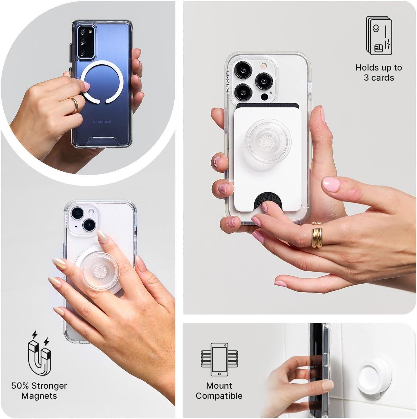 imagePopSockets Phone Grip for MagSafe Magnetic Holder Phone Stand Crystal Eye of the Beholder SilverEye of the Beholder Silver
