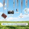 takyu Multifunctional Phone Lanyard, 3 in 1 Cell Phone Detachable Adjustable Crossbody Strap & Neck Lanyard & Wrist Lanyard with 2x Tether Tab for Most Smartphones, Outdoor Travel Essential Black(Greyx1)
