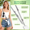 takyu Multifunctional Phone Lanyard, 3 in 1 Cell Phone Detachable Adjustable Crossbody Strap & Neck Lanyard & Wrist Lanyard with 2x Tether Tab for Most Smartphones, Outdoor Travel Essential Black(Greyx1)