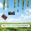 takyu Multifunctional Phone Lanyard, 3 in 1 Cell Phone Detachable Adjustable Crossbody Strap & Neck Lanyard & Wrist Lanyard with 2x Tether Tab for Most Smartphones, Outdoor Travel Essential Black(Greenx1)