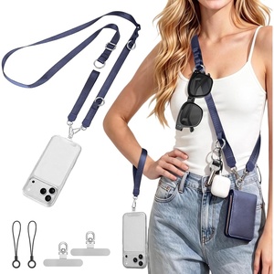 takyu Multifunctional Phone Lanyard, 3 in 1 Cell Phone Detachable Adjustable Crossbody Strap & Neck Lanyard & Wrist Lanyard with 2x Tether Tab for Most Smartphones, Outdoor Travel Essential Black(Bluex1)