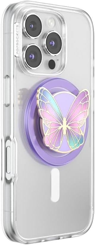 image:imagePopSockets Phone Grip for MagSafe Magnetic Holder MonarchEnamel Butterfly Prisim