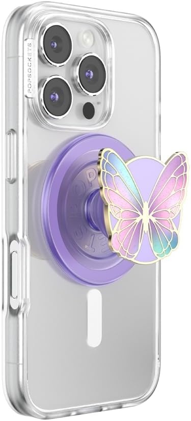 image:imagePopSockets Phone Grip for MagSafe Magnetic Holder MonarchEnamel Butterfly Prisim