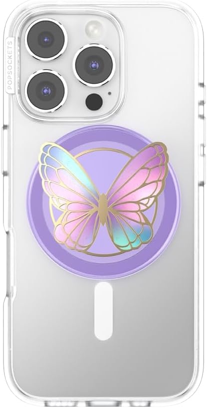 image:imagePopSockets Phone Grip for MagSafe Magnetic Holder MonarchEnamel Butterfly Prisim