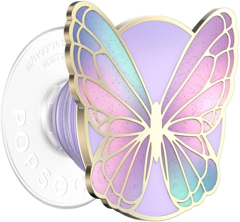 image:imagePopSockets Phone Grip for MagSafe Magnetic Holder MonarchEnamel Butterfly Prisim
