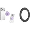 Bundle of PopSockets Low-Pro Grip for MagSafe, Thin Profile- Lilac + PopSockets Low-Pro Grip Surface Mount Adapter- Black