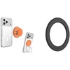 Bundle of PopSockets Low-Pro Grip for MagSafe, Thin Profile- Orange + PopSockets Low-Pro Grip Surface Mount Adapter- Black
