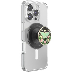PopSockets Phone Grip for MagSafe, Magnetic Holder- Monarch(Bookish Luna Moth)