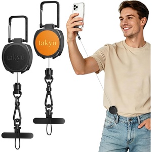 takyu Cell Phone Tether Anti-theft Strap Lanyard, Black(Black+orange)